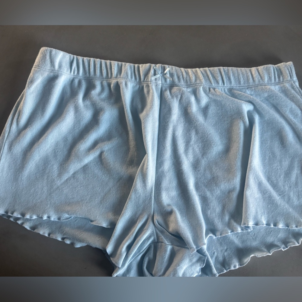 NWT PJ Salvage Spread Love Velour Shorts Pajama Sleep lounge Blue XL